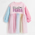 Panda children's gauze dress long sleeve color dress